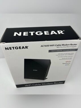 NETGEAR AC1600 Wifi Cable Modem Router C6250 - Black (C6250-100NAS) -Open Box